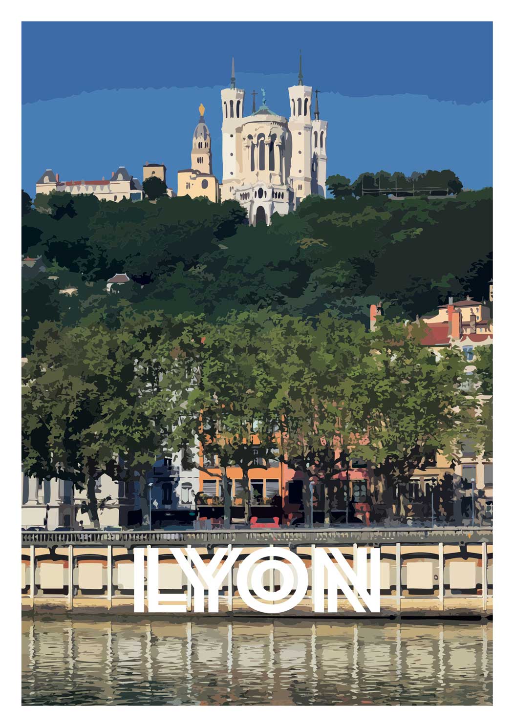 Poster "Lyon - Basilica of Fourvière" full 2