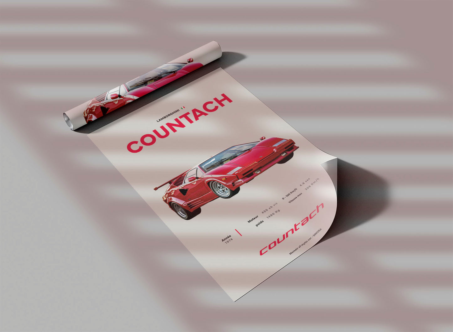Affiche Lamborghini Countach - UNIVEA