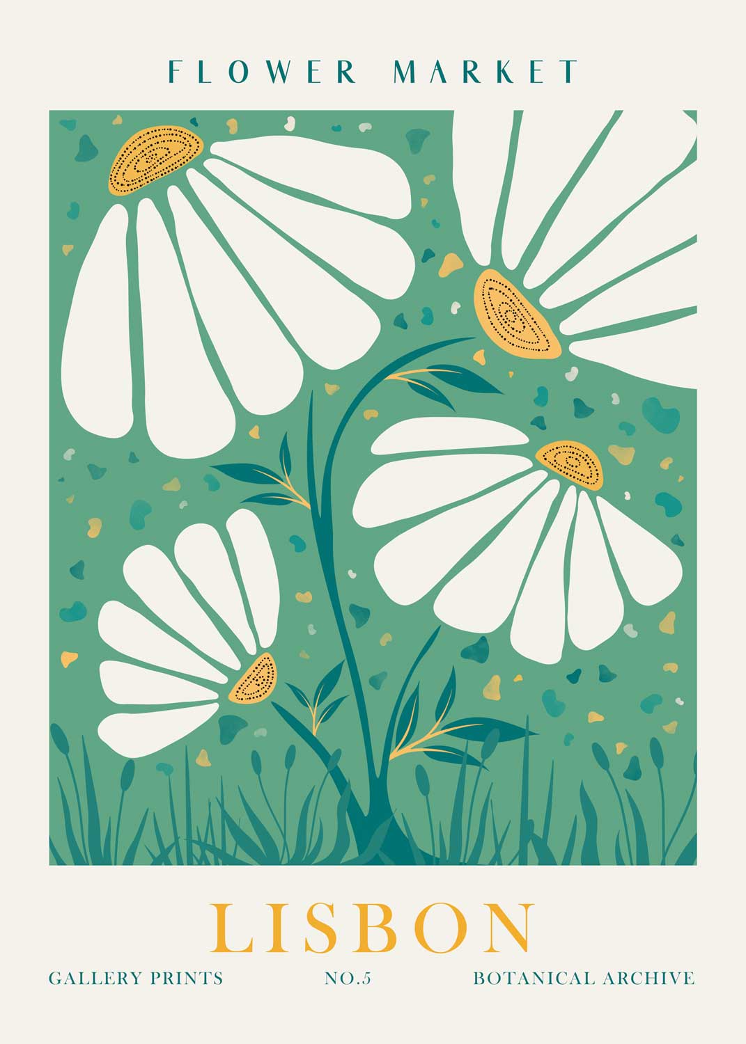 Flower Market Lisbon - Affiche illustration - UNIVEA