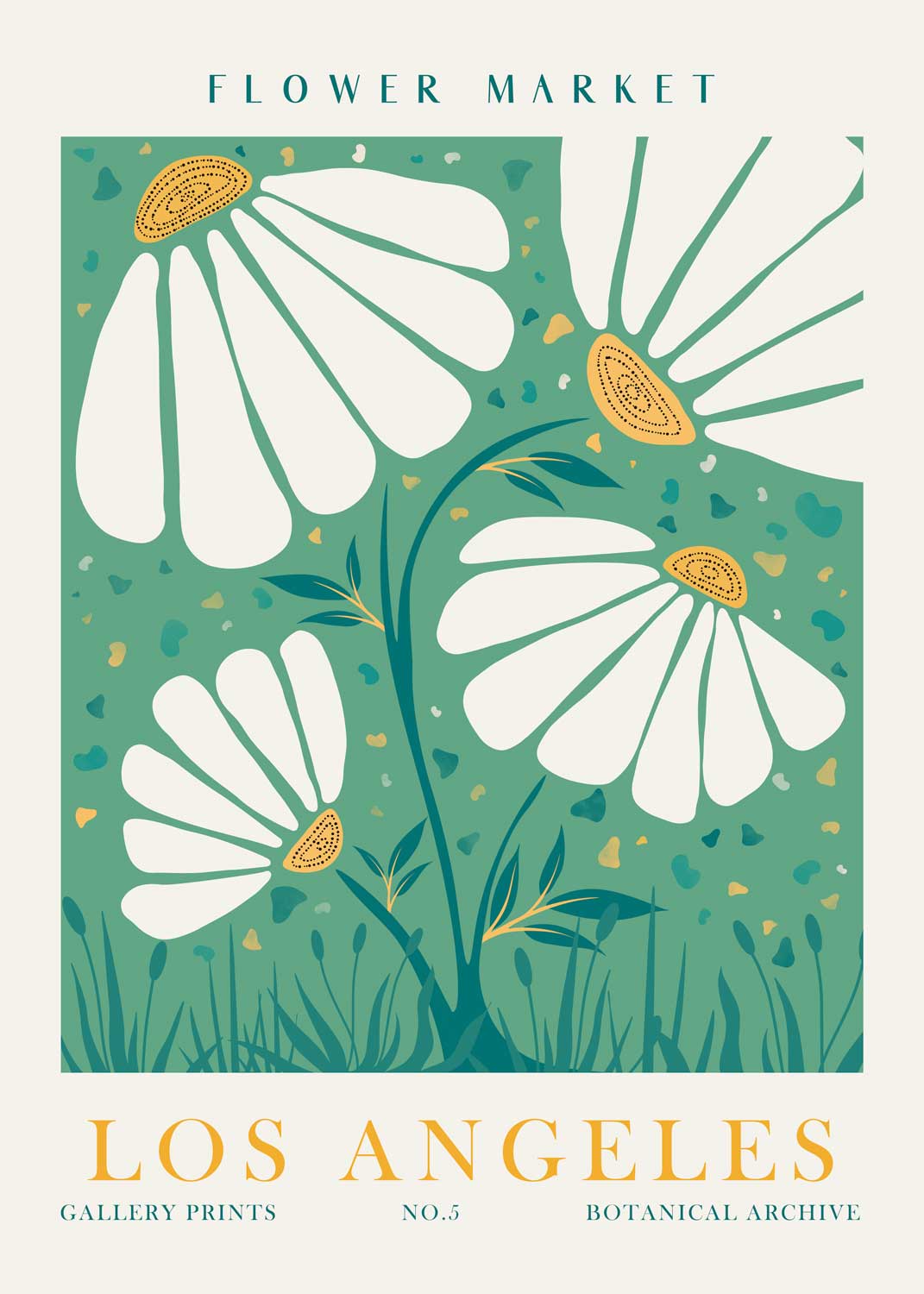 Flower Market Los Angeles - Affiche illustration - UNIVEA