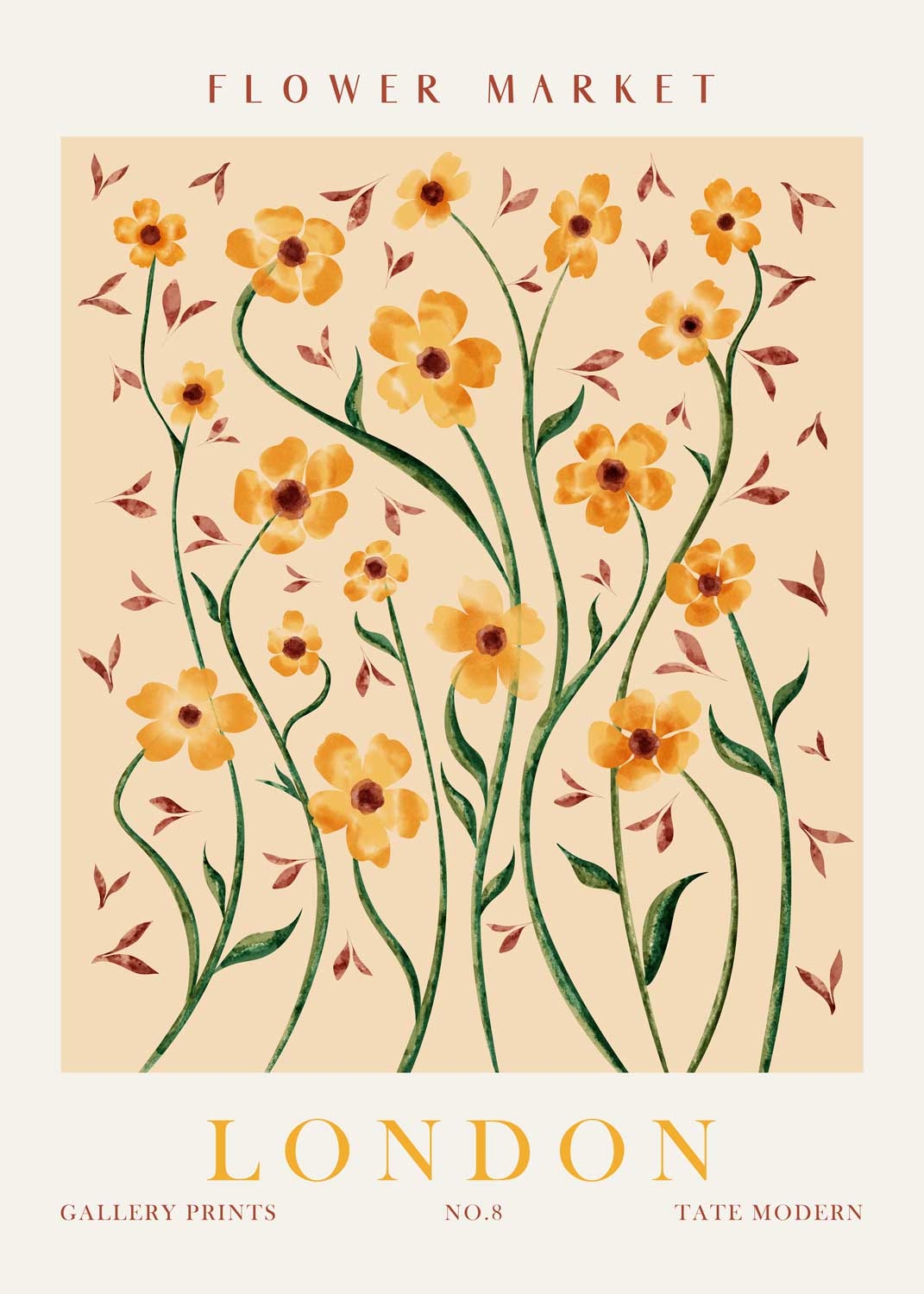 Affiche Flower Market London illustration - UNIVEA