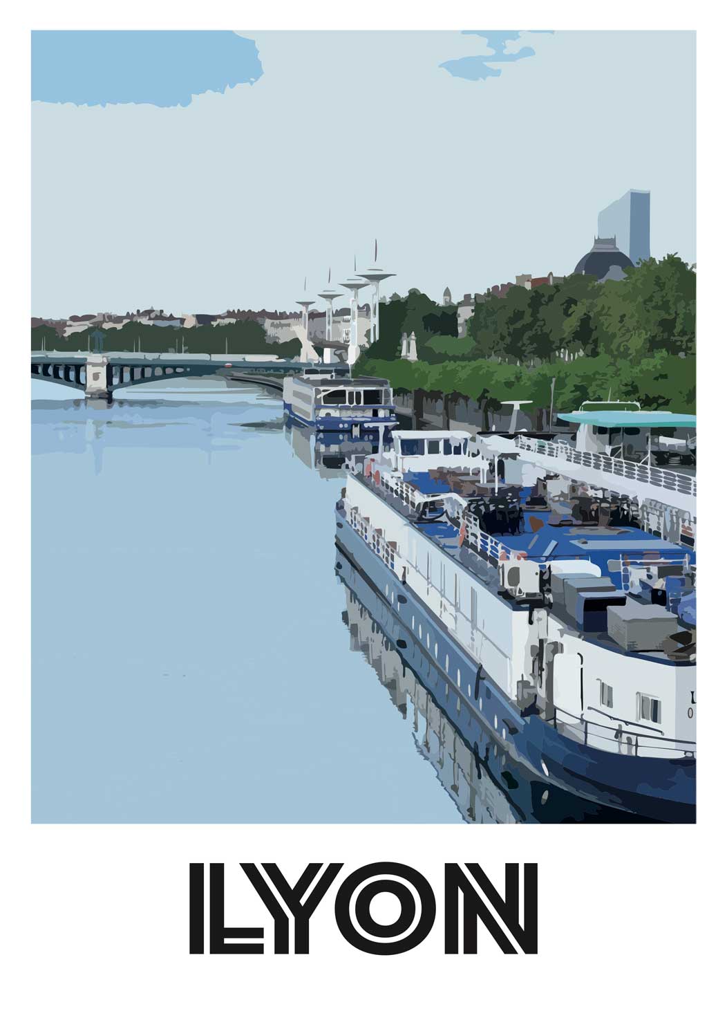 Affiche “Lyon - Berges du Rhône” - UNIVEA