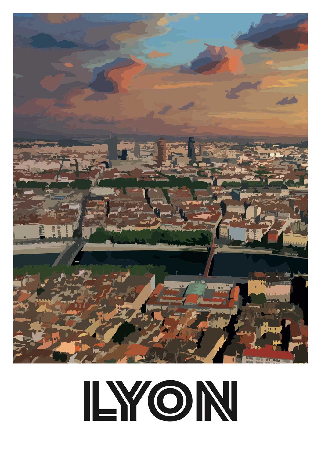 ffiche “Lyon - Vue Panoramique” - UNIVEA