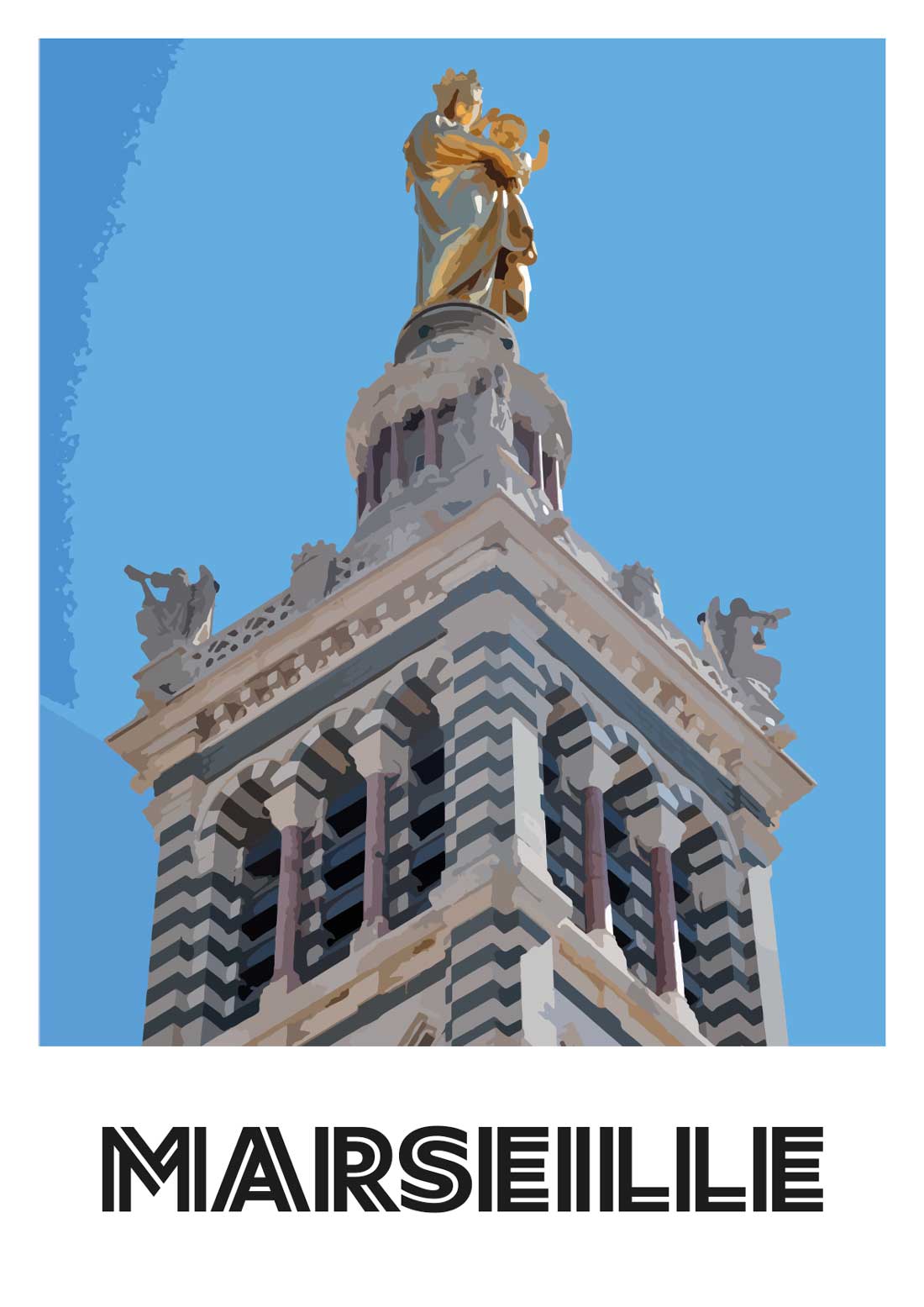 Affiche “Marseille - Notre-Dame de la Garde - Détail” - UNIVEA