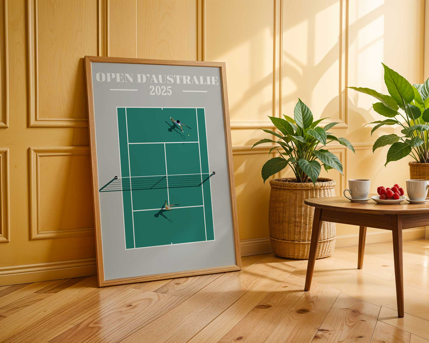 Affiche Open d’Australie 2025 - Match de Tennis Vue Aérienne