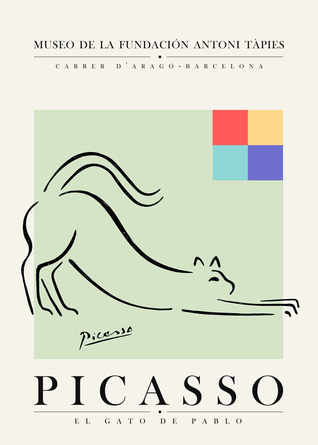 Affiche Picasso El Gato de Pablo Illustration - UNIVEA