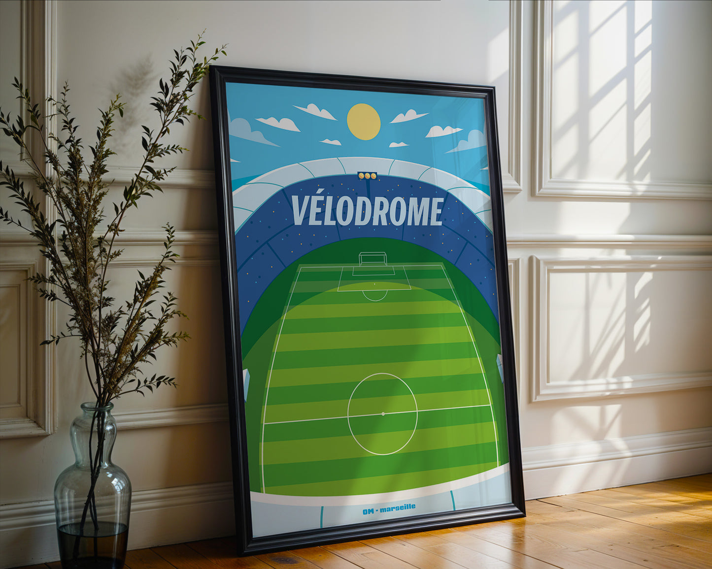 Affiche Vélodrome Marseille - Illustration Minimaliste