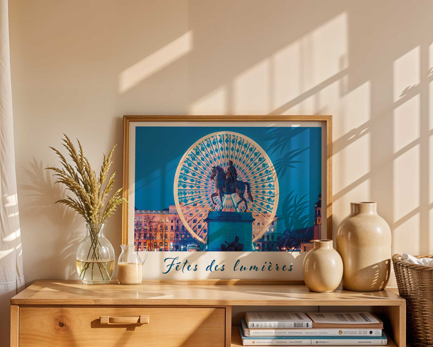 Affiche Fêtes des Lumières Lyon 2024 - Grande roue (Paysage)