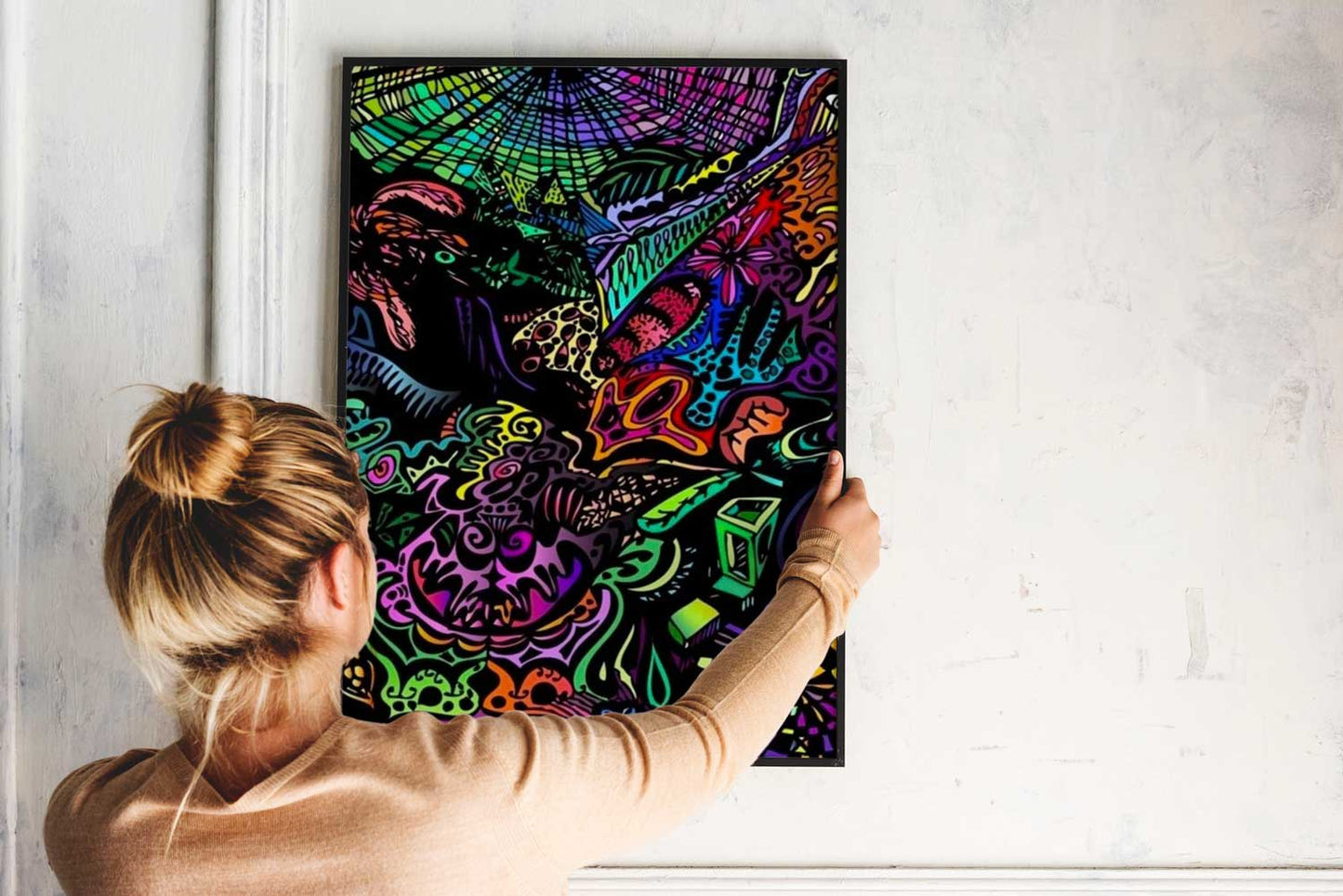 Affiche abstraite éclat de couleurs - UNIVEA