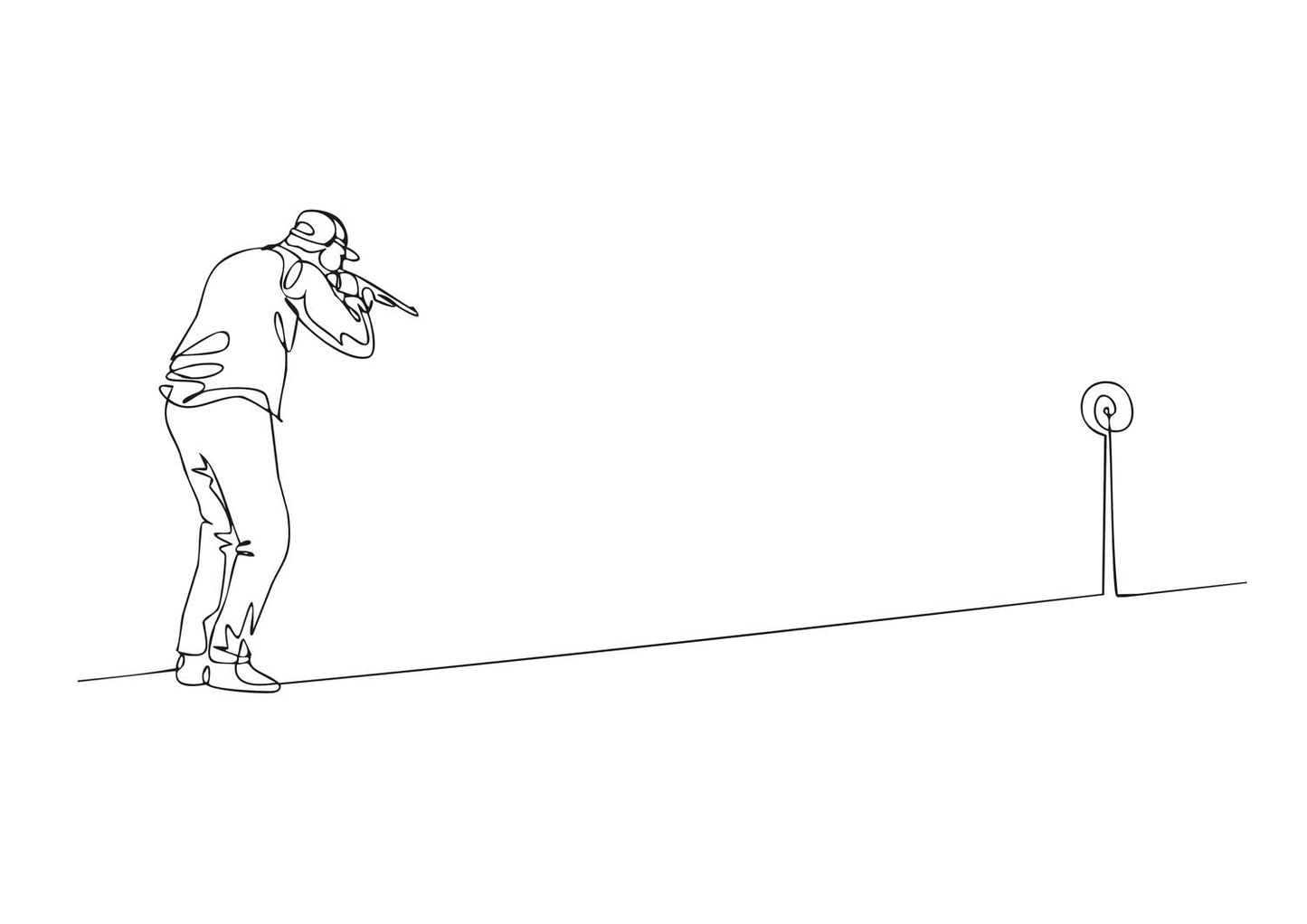 Poster de Chasseur Tir sur Cible au Trait - Art Sportif Minimaliste Illustration - UNIVEA