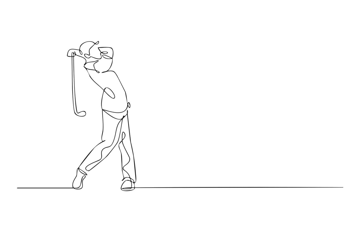 Poster de Golfeur au Trait - Art Sportif Minimaliste Illustration - UNIVEA