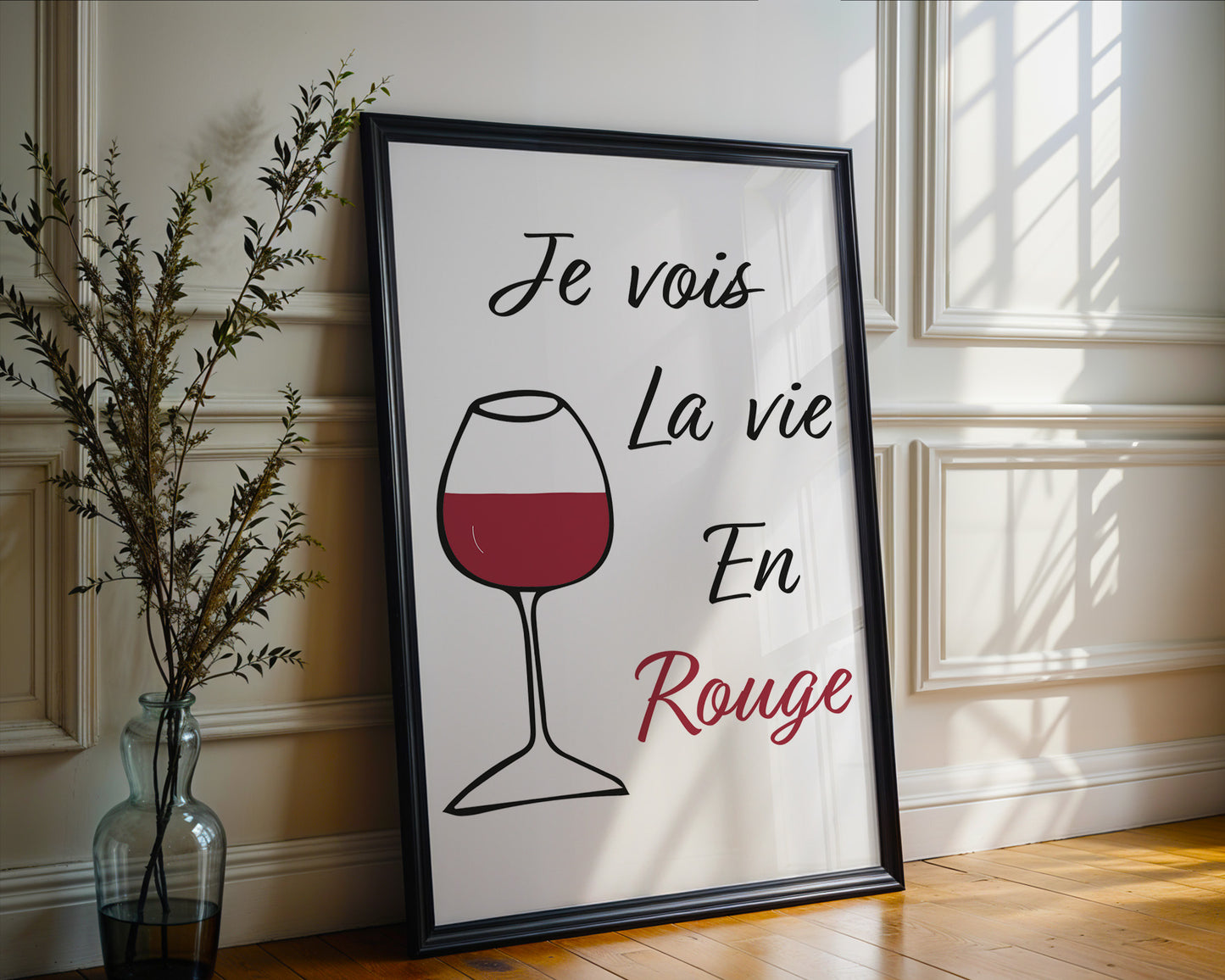 Affiche Vin - Je Vois la Vie en Rouge
