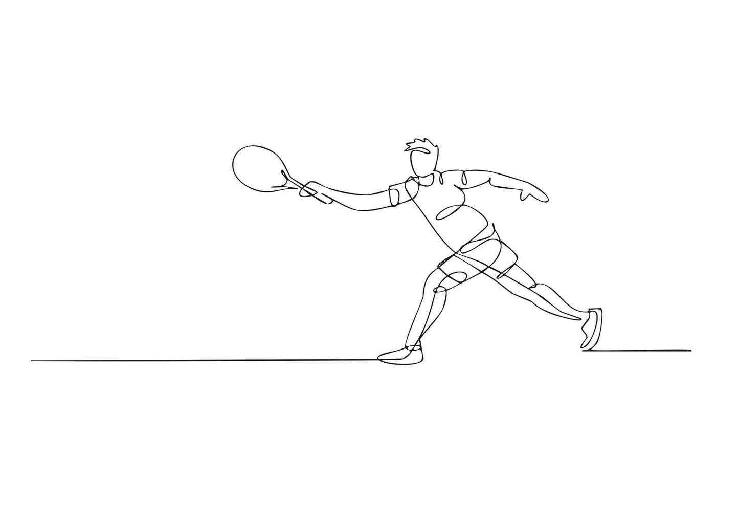 Affiche de Tennisman - Dessin au Trait - Sport et Dynamisme - UNIVEA