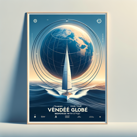 "Offrez à vos souvenirs de la célèbre course à la voile Vendée Globe un encadrement élégant. Personnalisez votre décoration murale avec des objets décoratifs uniques, comme un encadrement photo ou une carte du monde souvenir."