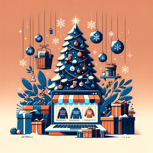 illustration sapin de noël avec des cadeau style simple minimaliste