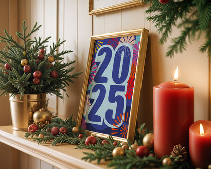 Affiche 2025 Célébrer la Nouvelle Année