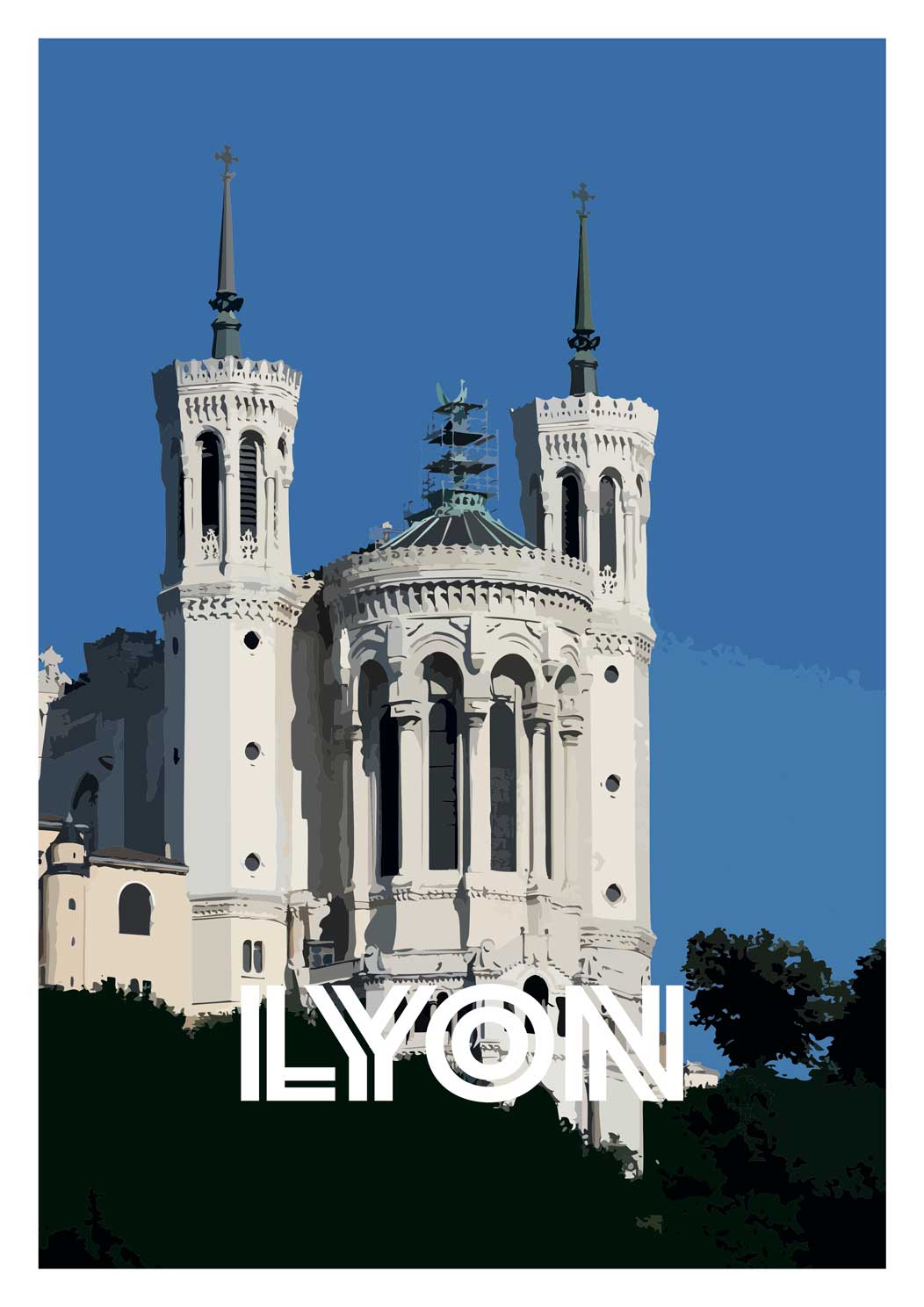 Affiche "Lyon - Basilique de Fourvière » full