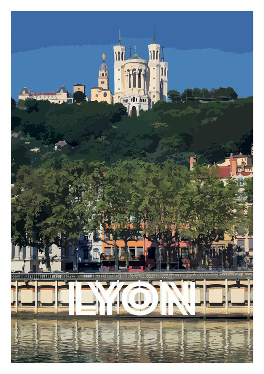 Poster "Lyon - Basilica of Fourvière" full 2