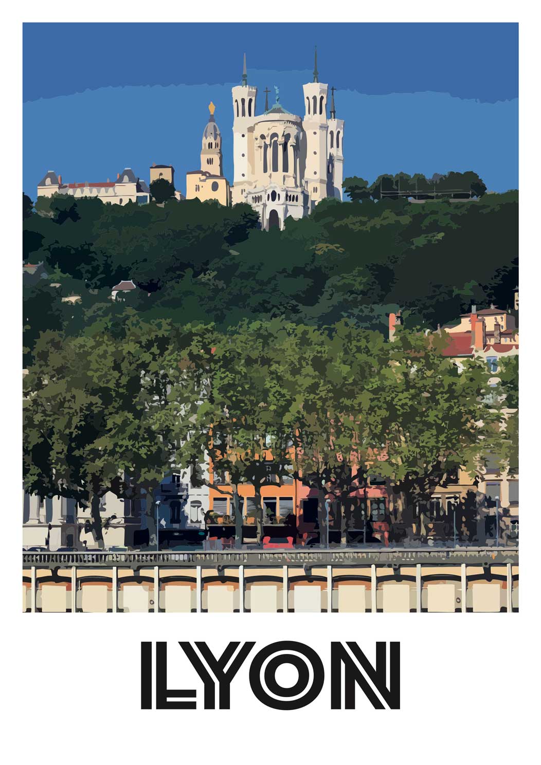 Affiche "Lyon - Basilique de Fourvière 2