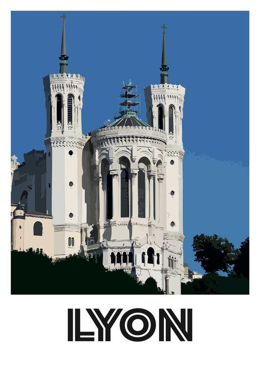 Affiche "Lyon - Basilique de Fourvière"