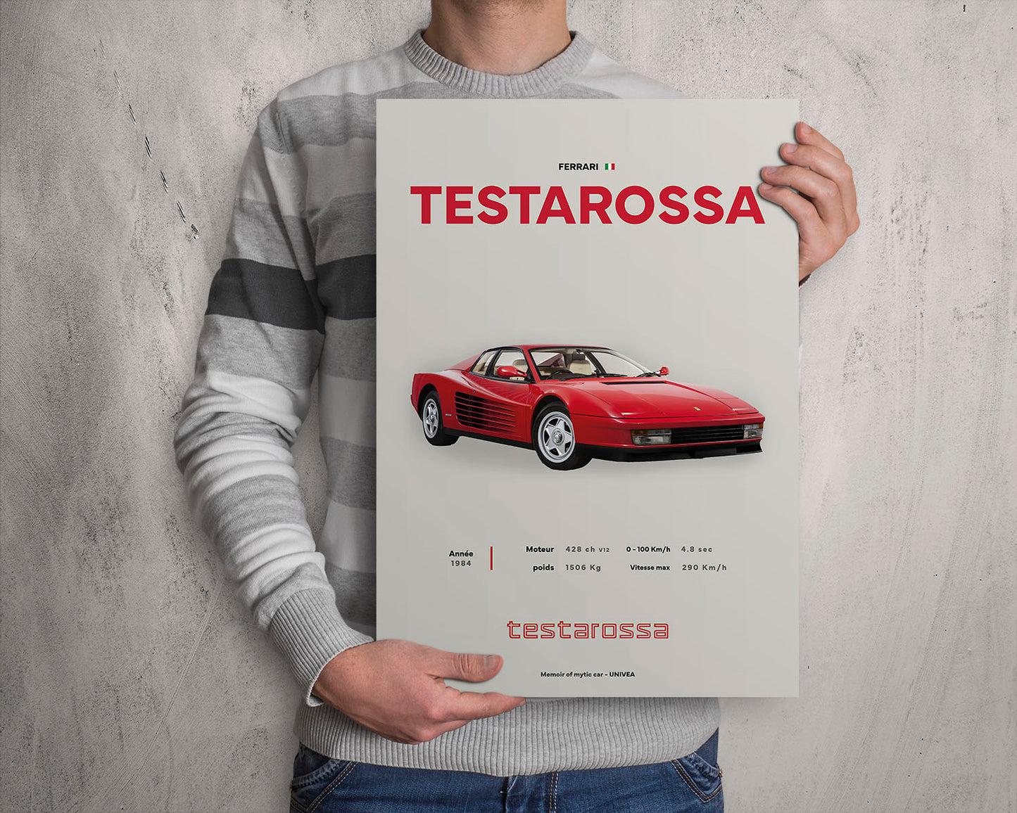 Affiche Ferrari Testarossa - UNIVEA