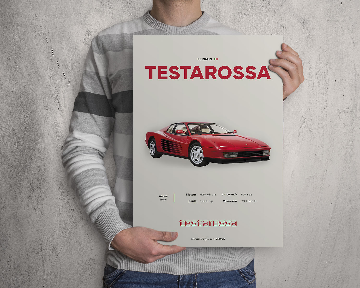 Affiche Ferrari Testarossa - UNIVEA