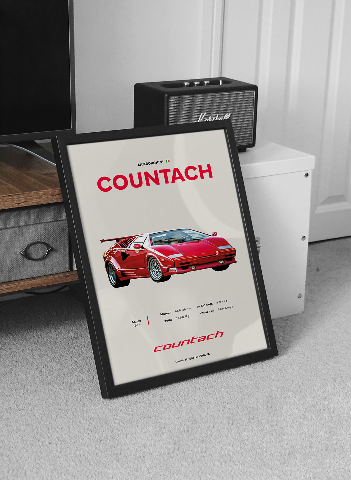 Affiche Lamborghini Countach - UNIVEA