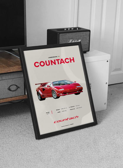 Affiche Lamborghini Countach - UNIVEA
