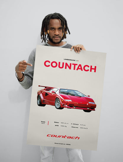Affiche Lamborghini Countach - UNIVEA