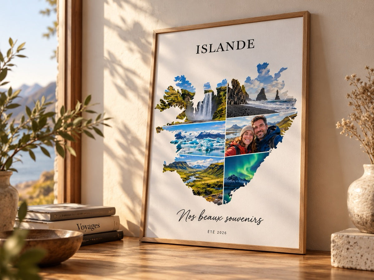 Affiche personnalisée photos souvenir islande