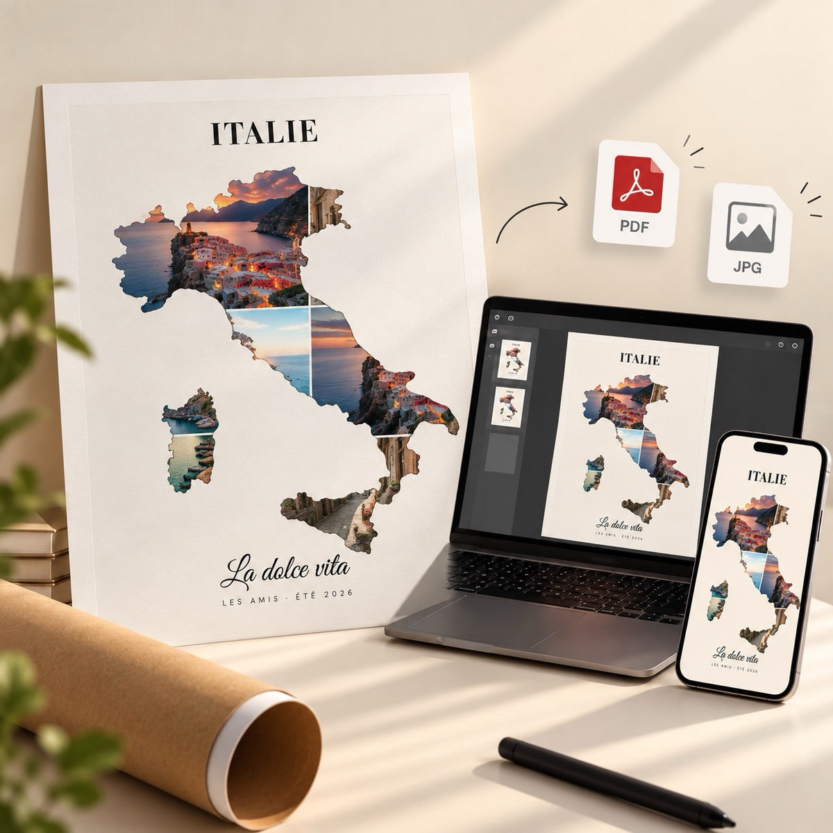Version PDF et JPG de l’affiche personnalisée