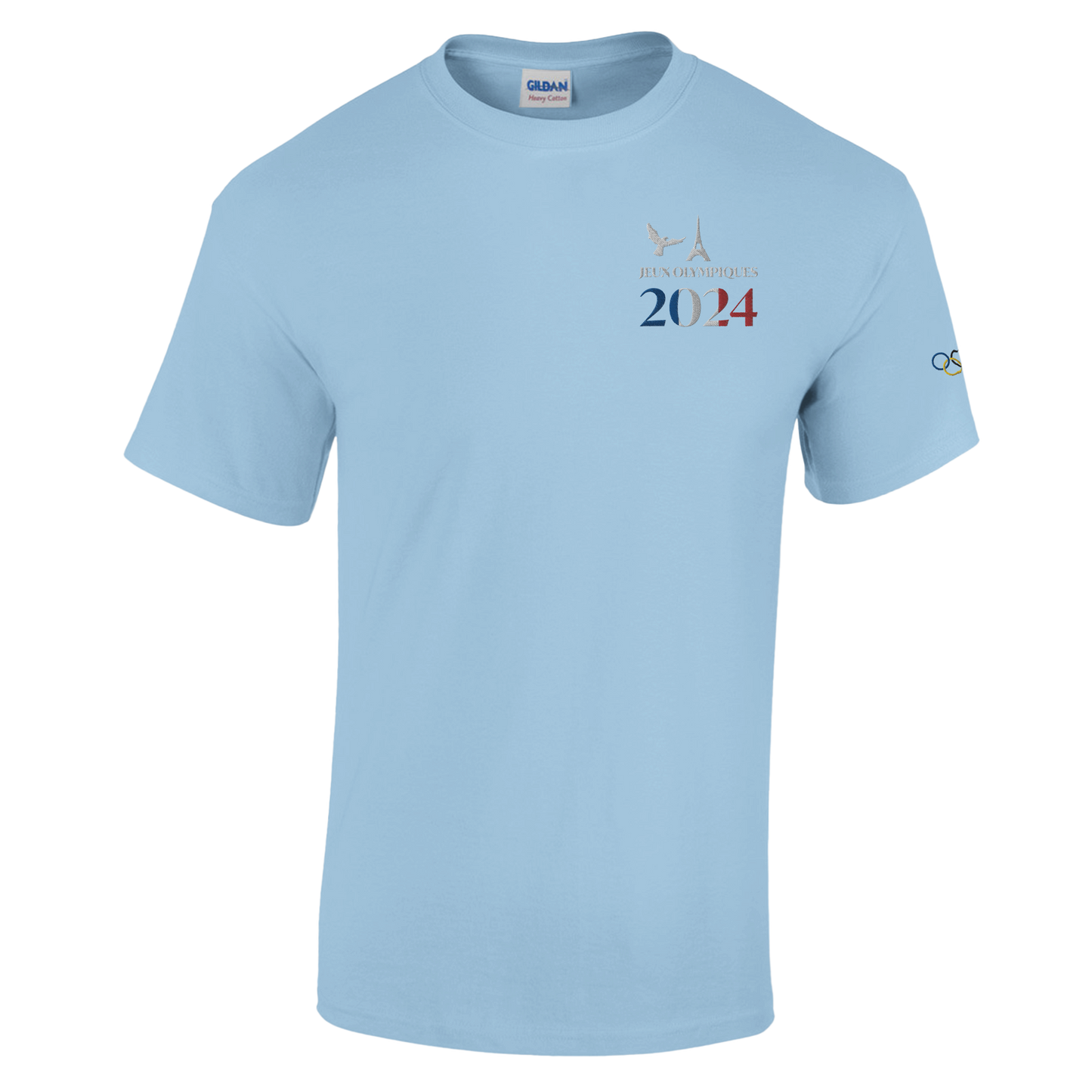 T-shirt Jeux Olympiques Paris 2024 Premium Bleu - Broderie qualité supérieure