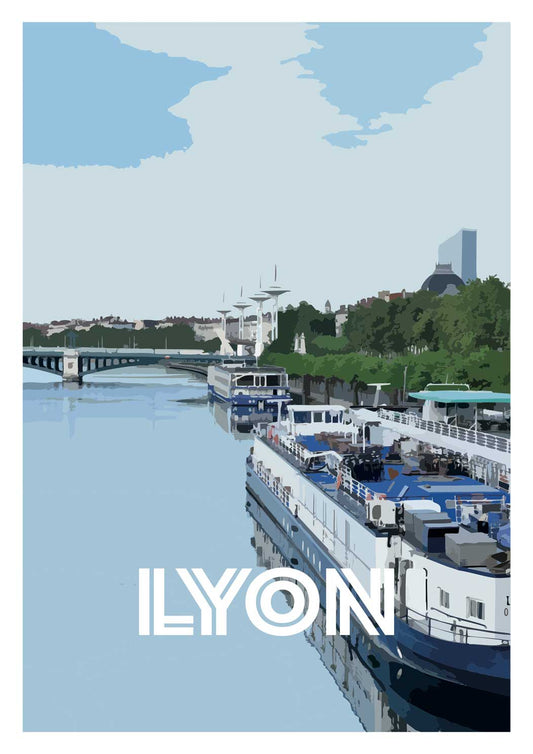 Affiche “Lyon - Berges du Rhône” full