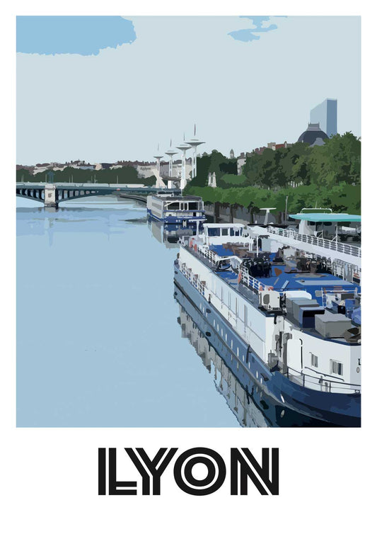 Poster “Lyon - Banks of the Rhône”