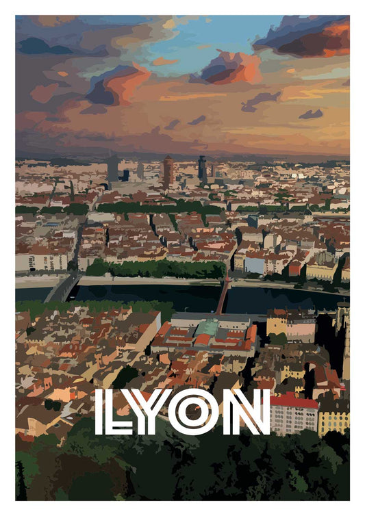 ffiche “Lyon - Vue Panoramique” full