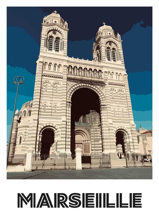 Affiche “Marseille - Cathédrale de la Major - Illustration” - UNIVEA