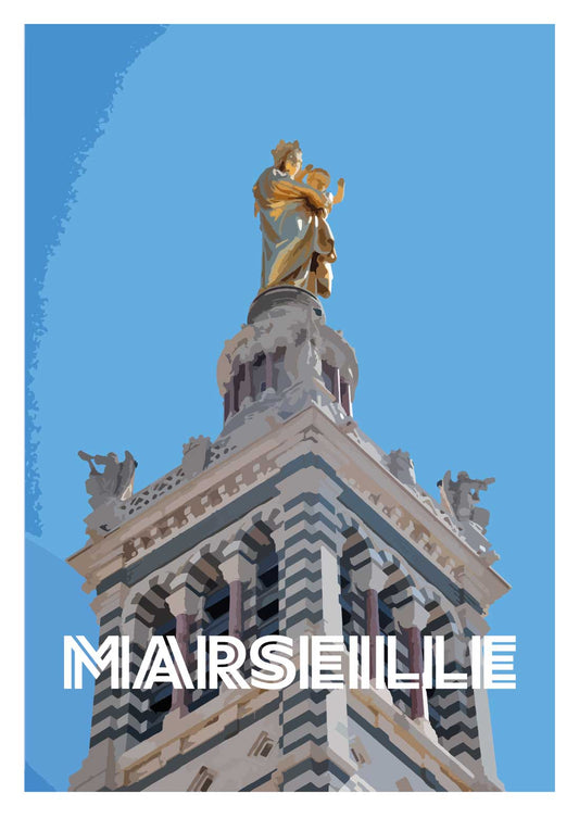 Affiche “Marseille - Notre-Dame de la Garde - Détail” full