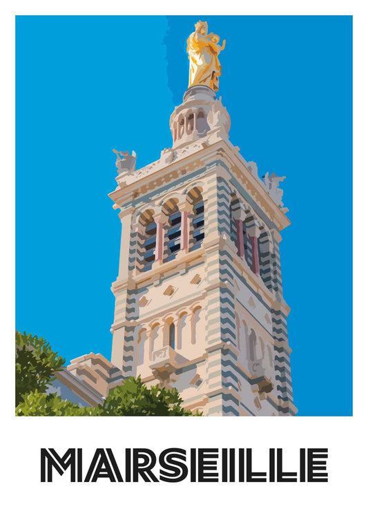 Affiche “Marseille - Notre-Dame de la Garde - Illustration” - UNIVEA