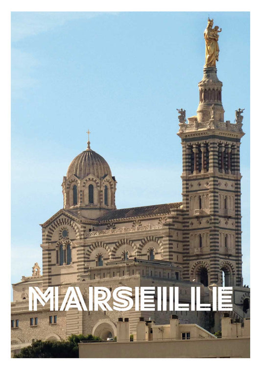 Poster “Marseille - Notre-Dame de la Garde - Complete View” photo full