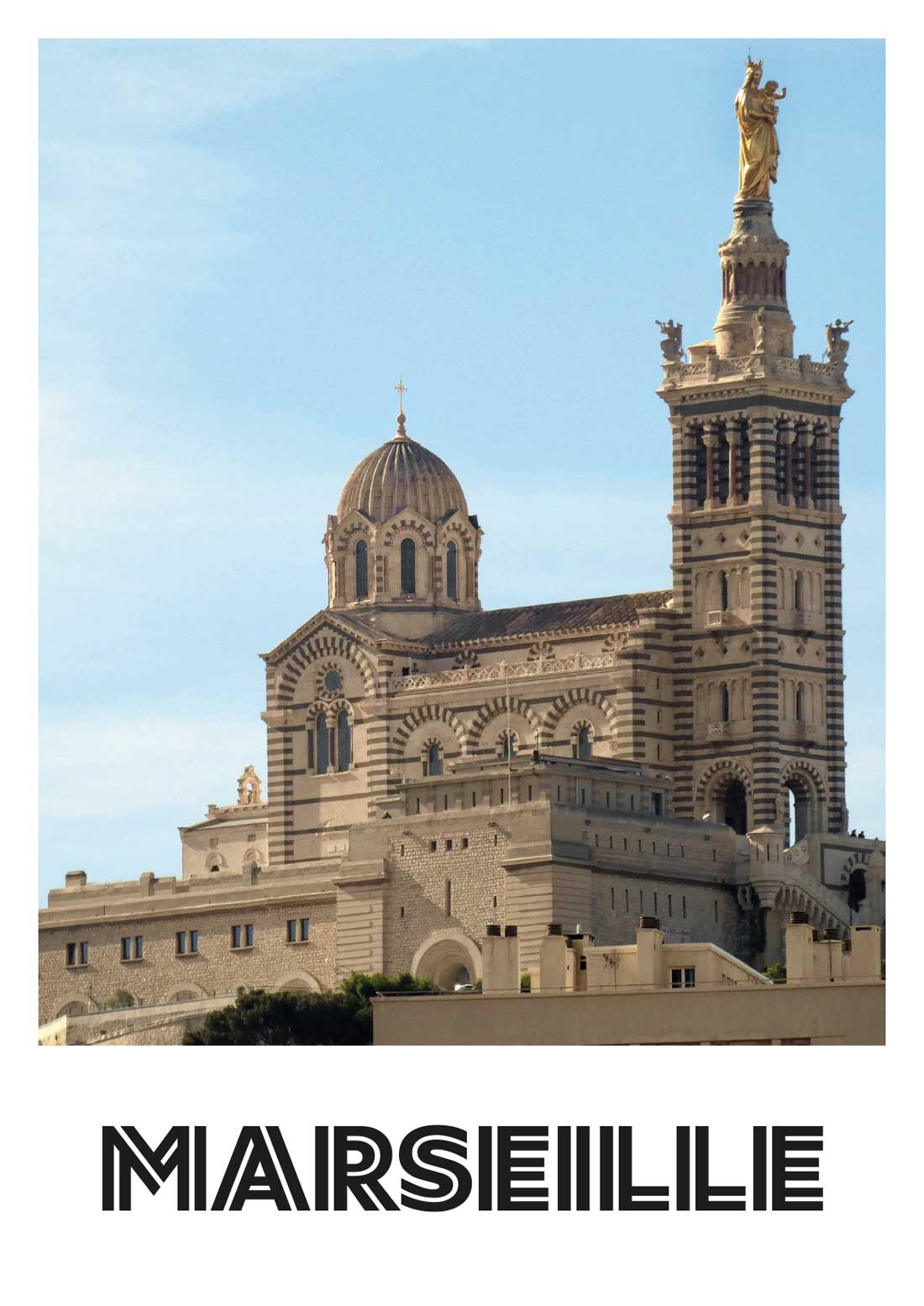 Affiche “Marseille - Notre-Dame de la Garde - Vue Complète” photo