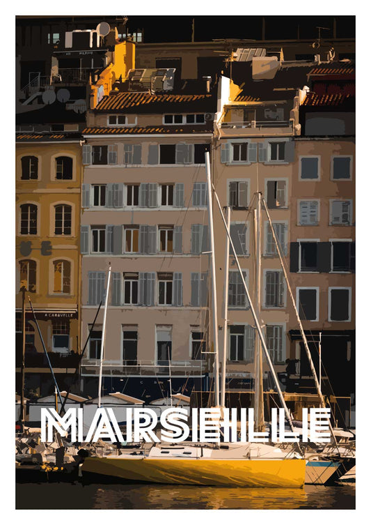 Affiche “Marseille - Vieux Port” full