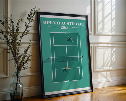 Affiche Open d’Australie 2025 - Tennis et Design Sportif