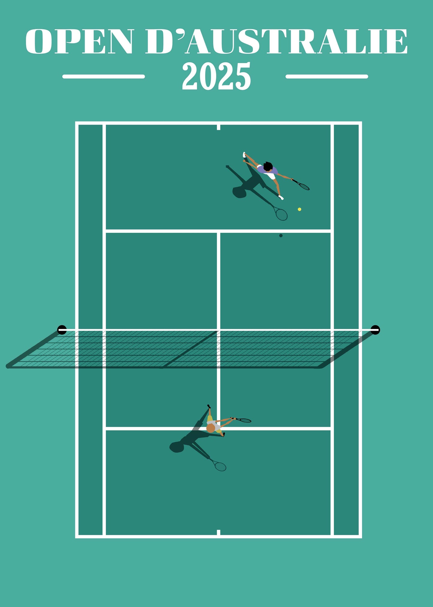 Affiche Open d’Australie 2025 - Tennis et Design Sportif