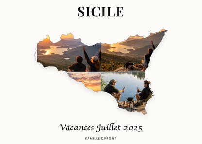 Affiche personnalisé carte de vacances avec photos