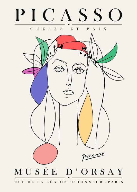 Picasso Poster War and Peace Illustration