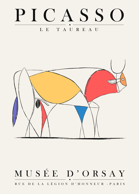 Affiche Picasso Le Taureau Illustration