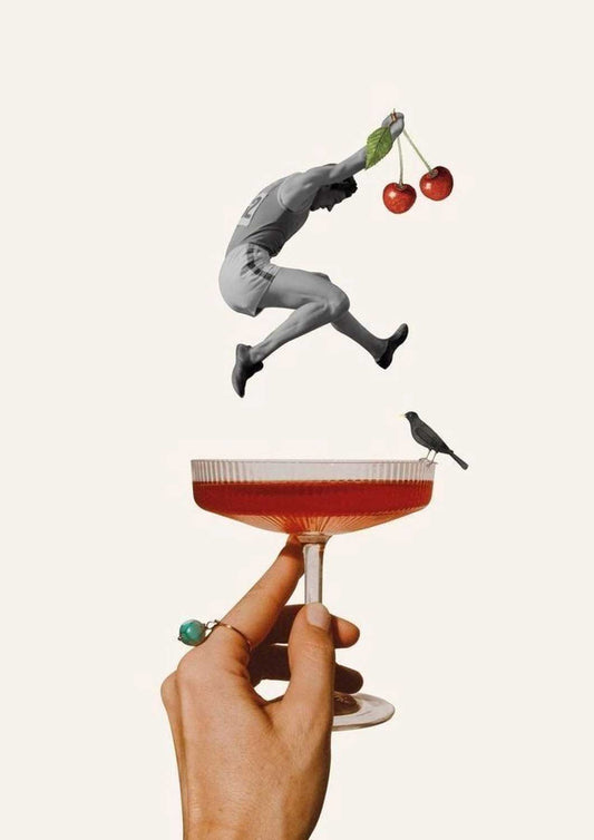 Affiche Saut au-dessus du Verre Illustration