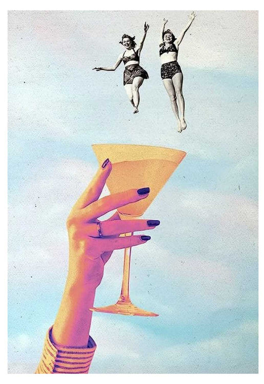 Affiche Saut de Joie dans un Cocktail Illustration