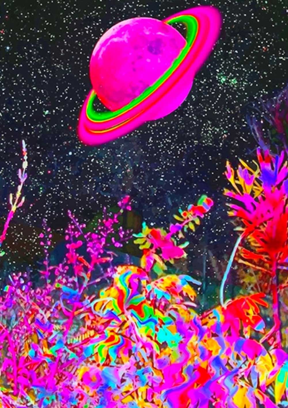 Affiche surréaliste planète rose - UNIVEA