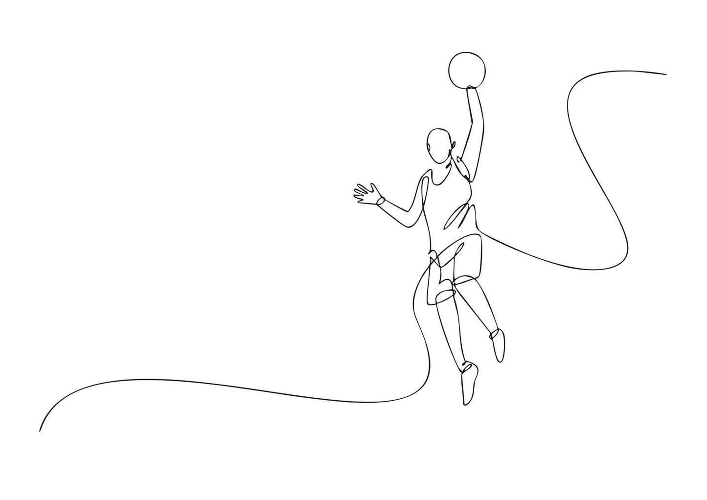 Poster de Basketball Dunk au Trait - Art Sportif Minimaliste Illustration